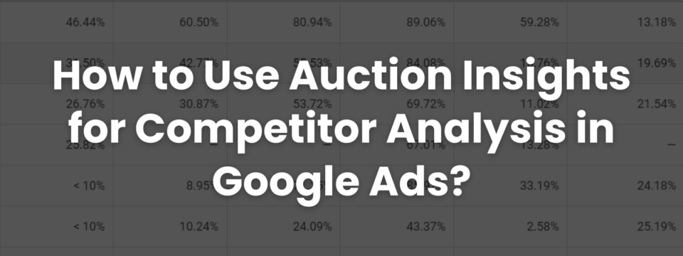 How to Use Auction Insigths for Competitor Analysis in Google ads