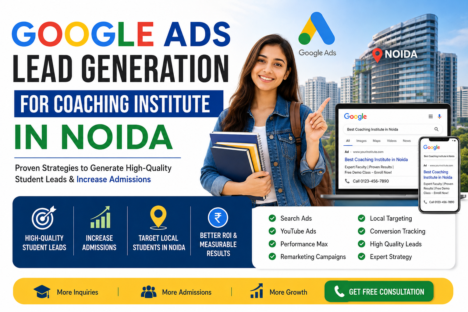 Google Ads Lead Generation for Coaching Institute in Noida